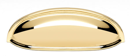 Alno A1263-PB/NL: 3" cc Contemporary Cup Cabinet Pull - Unlacquered Brass