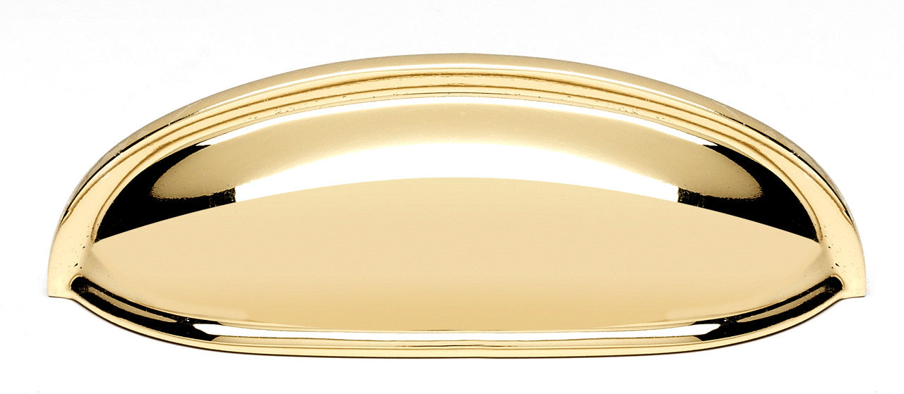 Alno A1263-PB/NL: 3" cc Contemporary Cup Cabinet Pull - Unlacquered Brass