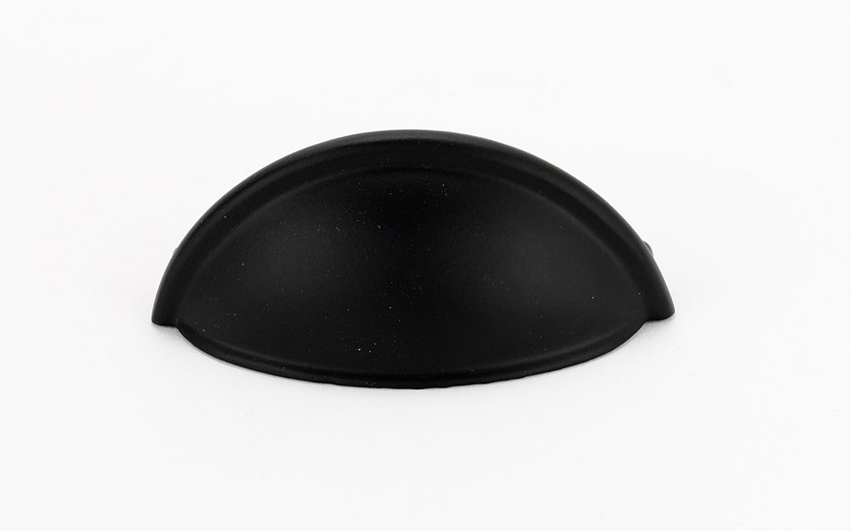Alno A1350-MB: 3" cc Modern Cup Cabinet Pull - Matte Black