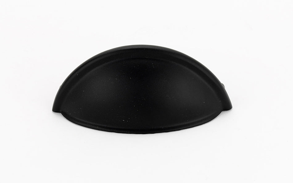 Alno A1350-MB: 3" cc Modern Cup Cabinet Pull - Matte Black