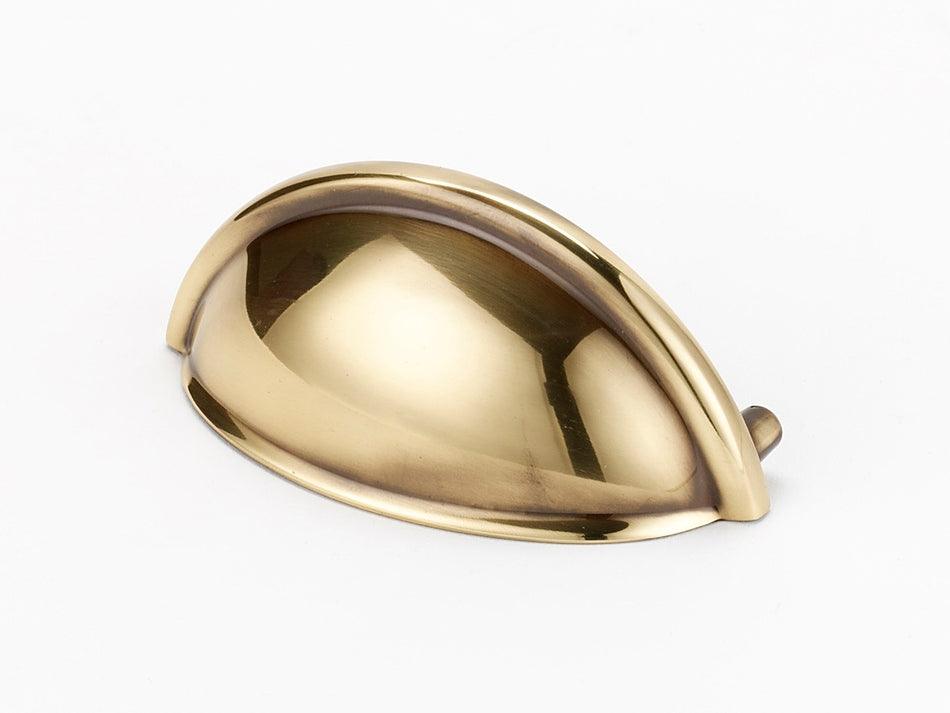 Alno A1350-PA: 3" cc Modern Cup Cabinet Pull - Polished Antique