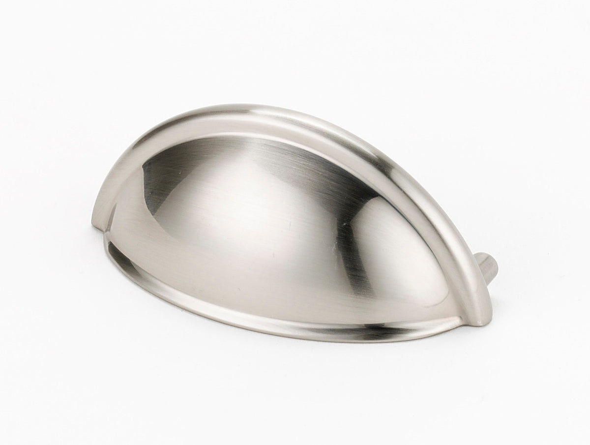 Alno A1350-SN: 3" cc Modern Cup Cabinet Pull - Satin Nickel
