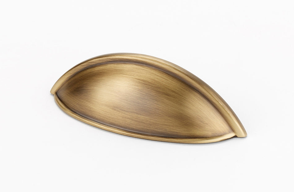 Alno A1355-AEM: 3-1/2" cc Modern Cup Cabinet Pull - Antique English Matte