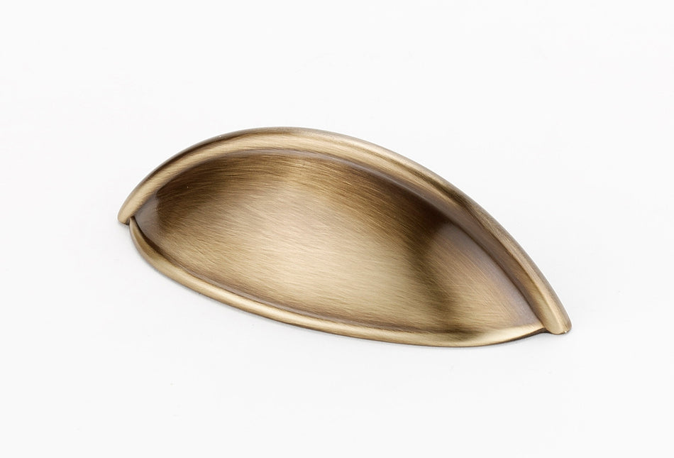 Alno A1355-AE: 3-1/2" cc Modern Cup Cabinet Pull - Antique English