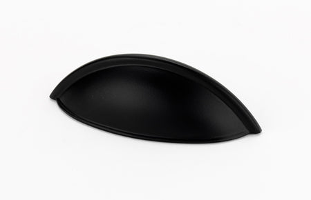 Alno A1355-MB: 3-1/2" cc Modern Cup Cabinet Pull - Matte Black