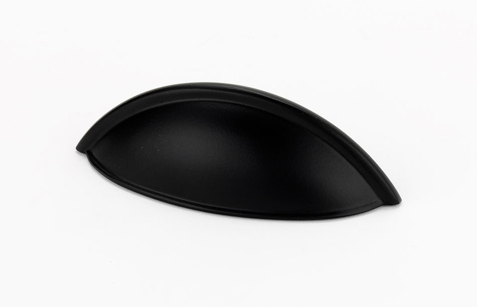 Alno A1355-MB: 3-1/2" cc Modern Cup Cabinet Pull - Matte Black
