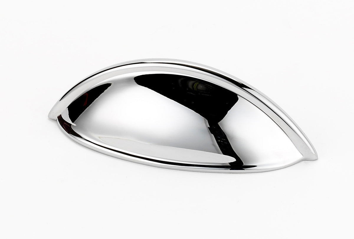 Alno A1355-PC: 3-1/2" cc Modern Cup Cabinet Pull - Polished Chrome