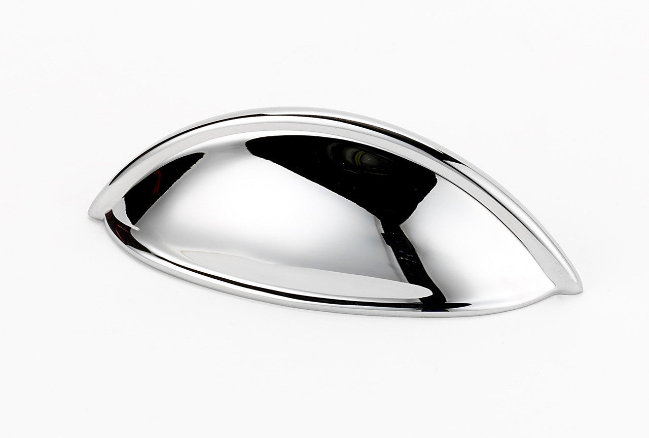 Alno A1355-PC: 3-1/2" cc Modern Cup Cabinet Pull - Polished Chrome