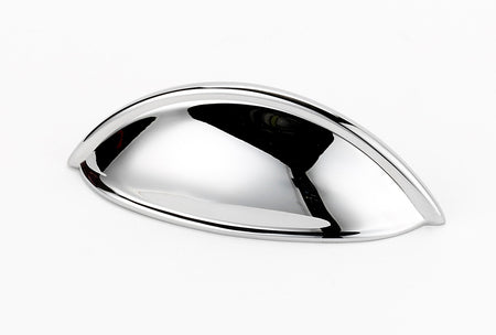 Alno A1355-PC: 3-1/2" cc Modern Cup Cabinet Pull - Polished Chrome