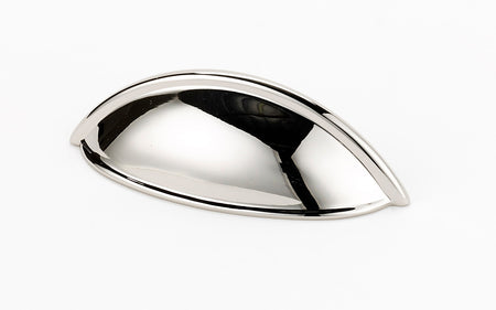 Alno A1355-PN: 3-1/2" cc Modern Cup Cabinet Pull - Polished Nickel