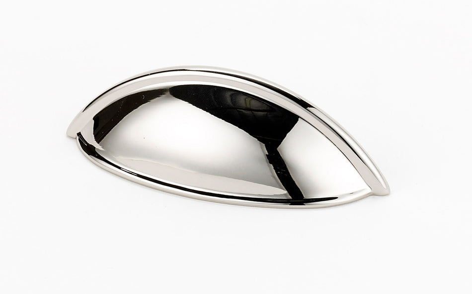 Alno A1355-PN: 3-1/2" cc Modern Cup Cabinet Pull - Polished Nickel