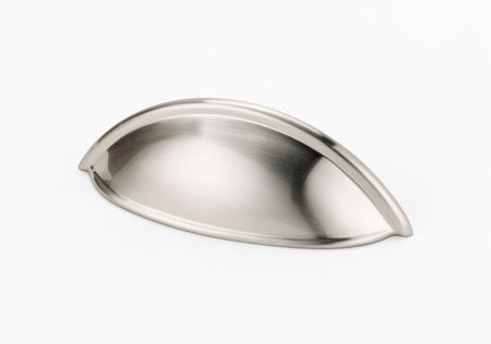 Alno A1355-SN: 3-1/2" cc Modern Cup Cabinet Pull - Satin Nickel
