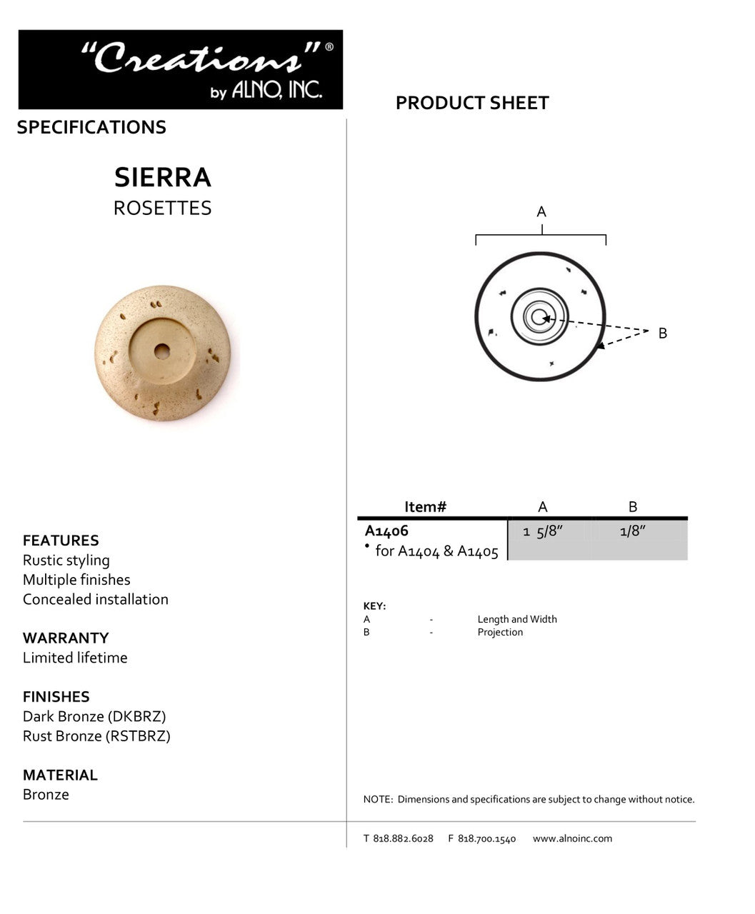Specificaton Sheet