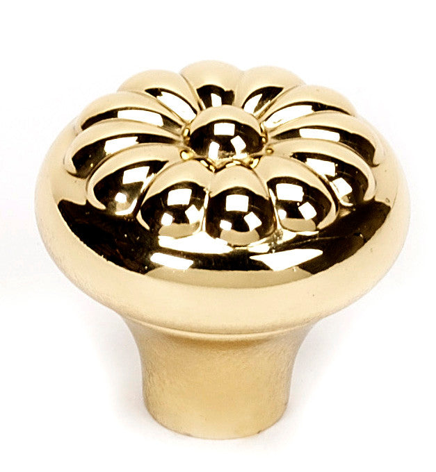 Alno A1451-PB/NL: 1-1/4" Bella Cabinet Knob - Unlacquered Brass