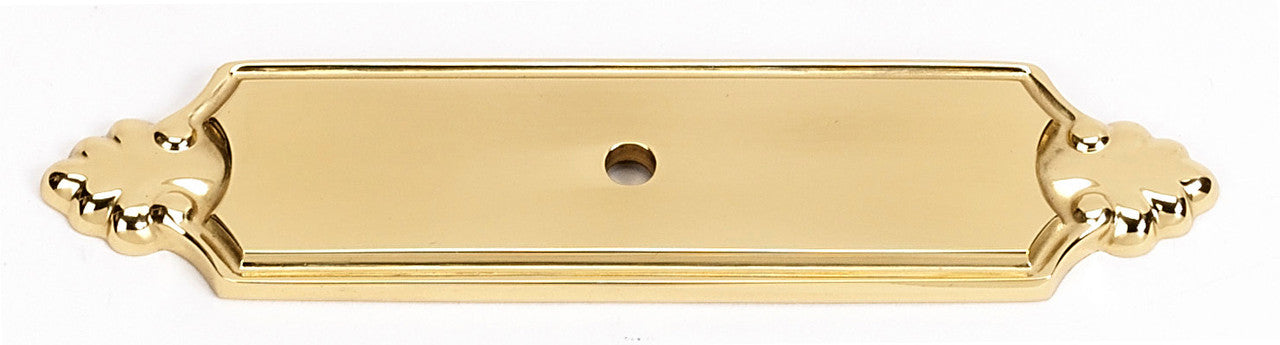 Alno A1454-PB/NL: 4-1/4" Bella Backplate - Unlacquered Brass