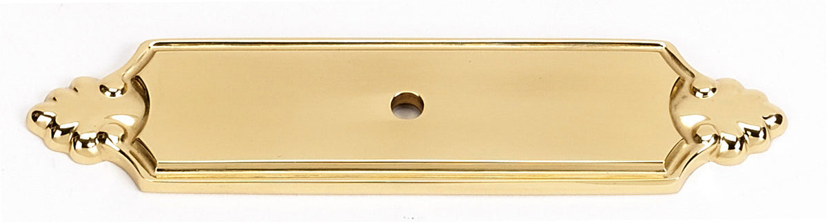 Alno A1454-PB/NL: 4-1/4" Bella Backplate - Unlacquered Brass