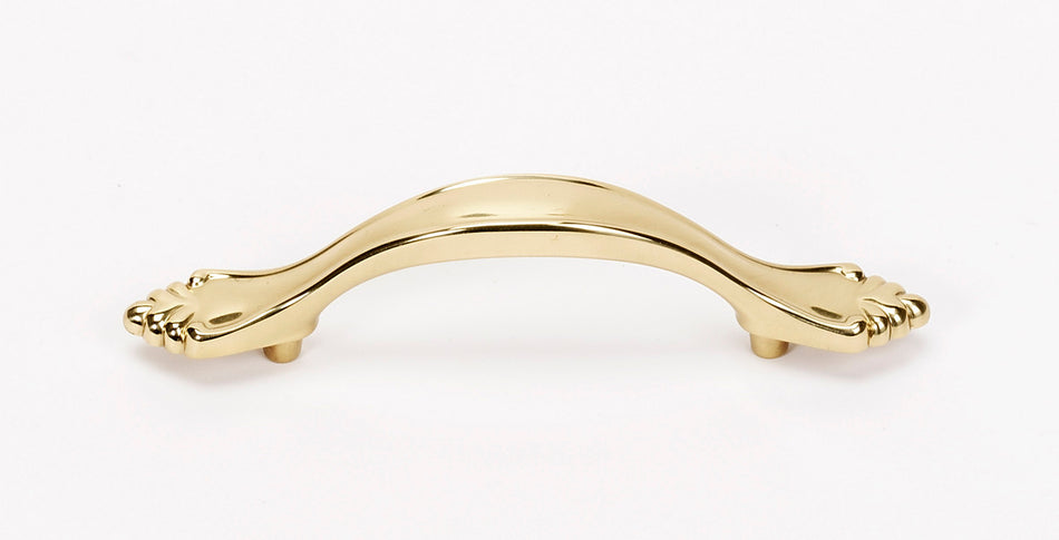 Alno A1455-3-PB/NL: 3" cc Bella Cabinet Pull - Unlacquered Brass