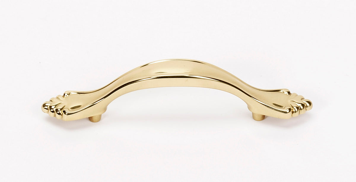 Alno A1455-3-PB/NL: 3" cc Bella Cabinet Pull - Unlacquered Brass
