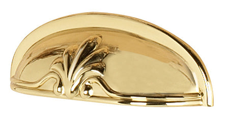 Alno A1459-PB/NL: 3" cc Bella Cup Cabinet Pull - Unlacquered Brass