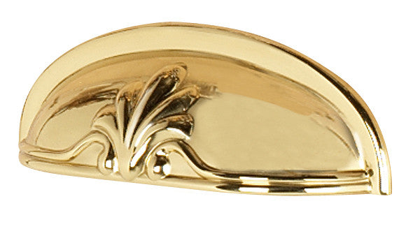 Alno A1459-PB/NL: 3" cc Bella Cup Cabinet Pull - Unlacquered Brass
