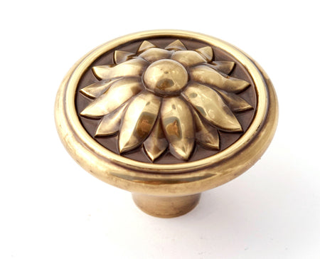 Alno A1472-PA: 1-1/2" Fiore Cabinet Knob - Polished Antique