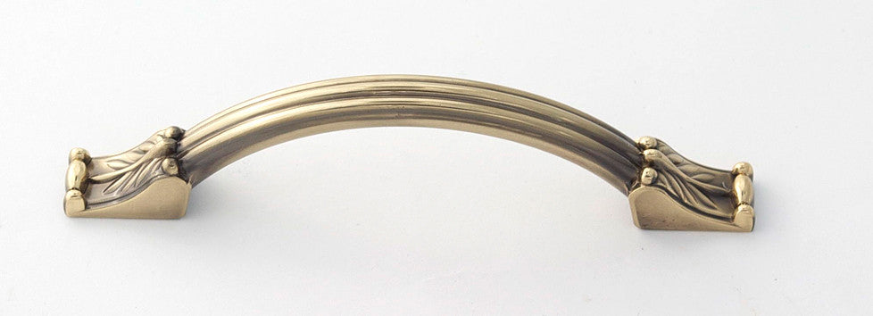 Alno A1476-35-PB/NL: 3-1/2" cc Fiore Cabinet Pull - Unlacquered Brass