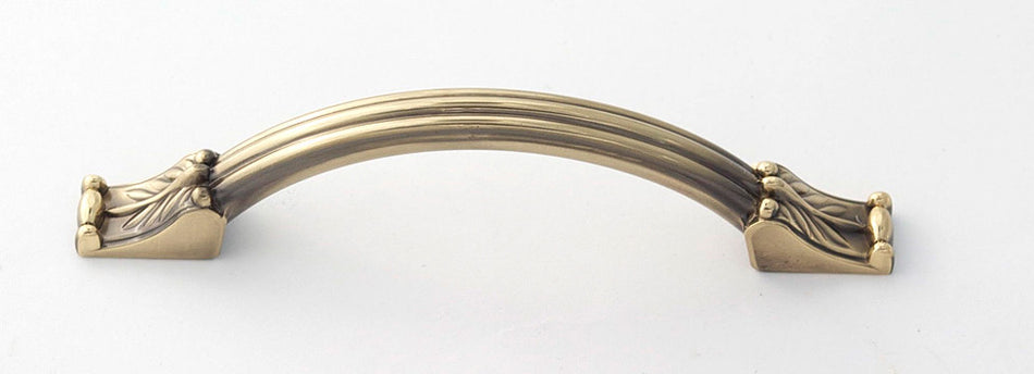 Alno A1476-35-PB/NL: 3-1/2" cc Fiore Cabinet Pull - Unlacquered Brass