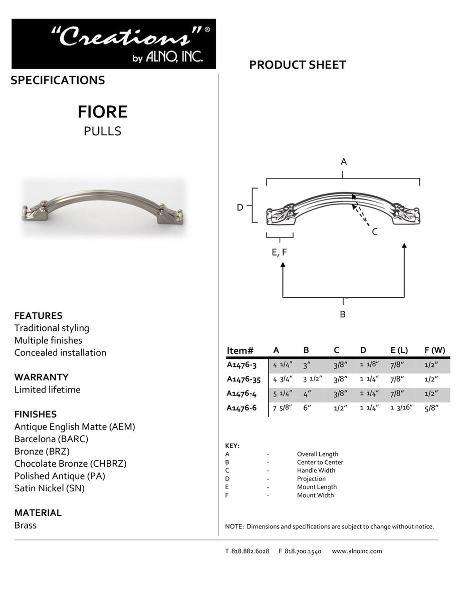 Specificaton Sheet