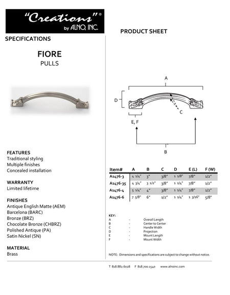 Specificaton Sheet