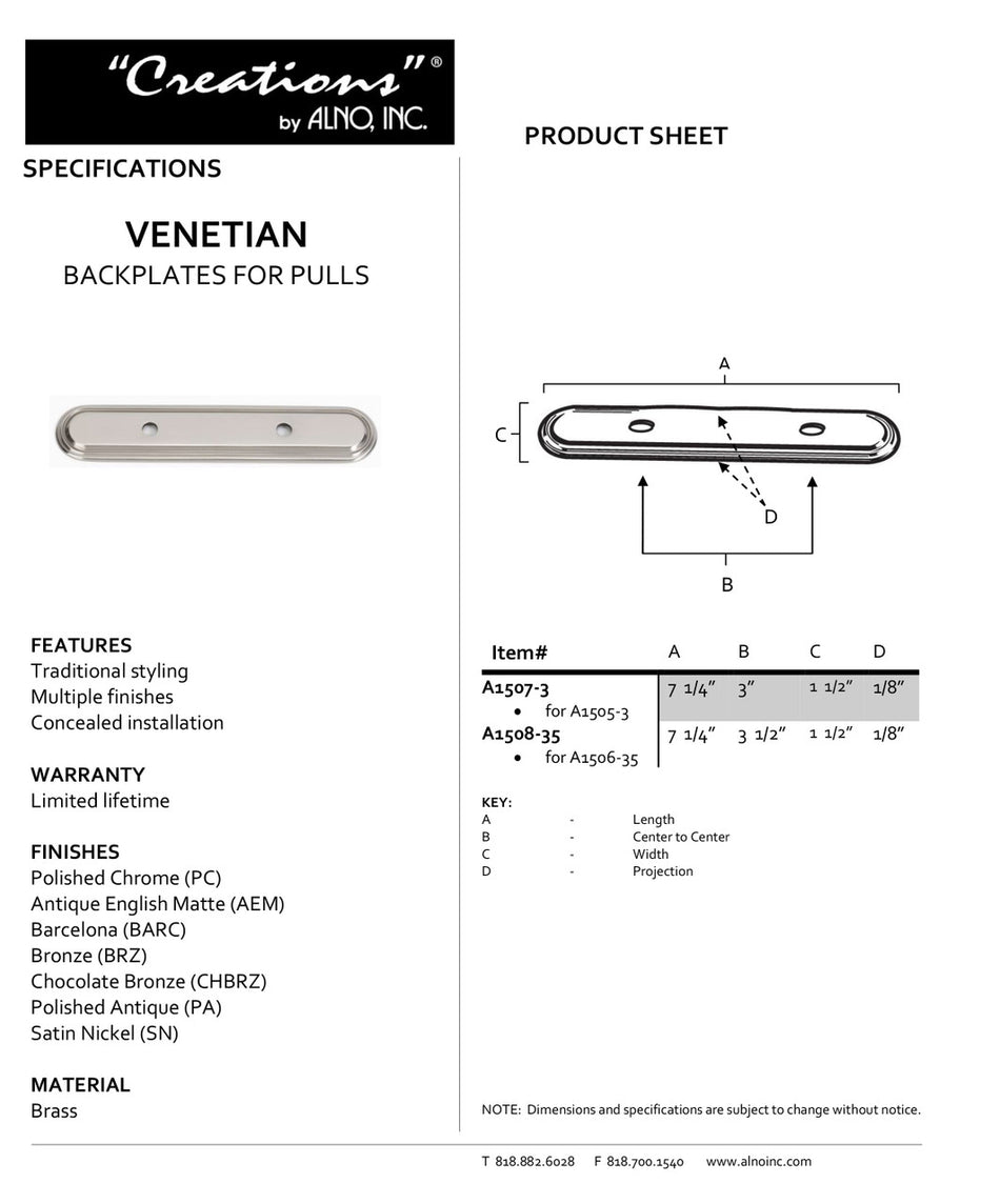 Specificaton Sheet