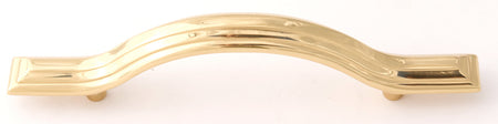 Alno A1515-35-PB/NL: 3-1/2" cc Geometric Cabinet Pull - Unlacquered Brass