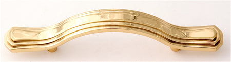 Alno A1516-3-PB/NL: 3" cc Geometric Cabinet Pull - Unlacquered Brass