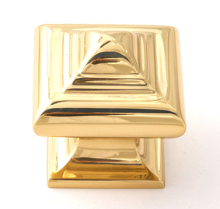 Alno A1520-PB/NL: 1-1/4" Geometric Cabinet Knob - Unlacquered Brass