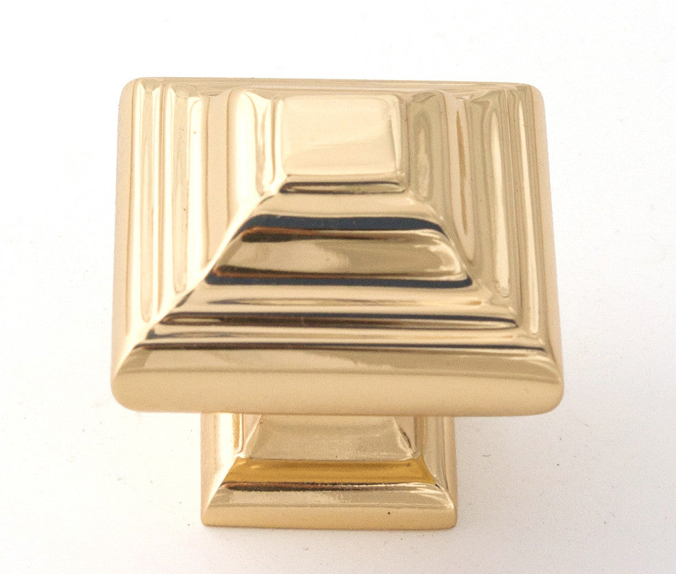 Alno A1525-PB/NL: 1-1/4" Geometric Cabinet Knob - Unlacquered Brass
