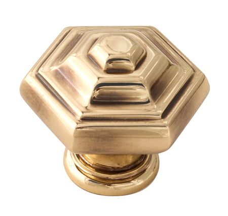 Alno A1530-PA: 1-1/4" Geometric Cabinet Knob - Polished Antique