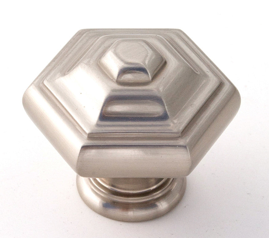 Alno A1530-SN: 1-1/4" Geometric Cabinet Knob - Satin Nickel