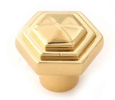 Alno A1535-PB/NL: 1-1/4" Geometric Cabinet Knob - Unlacquered Brass