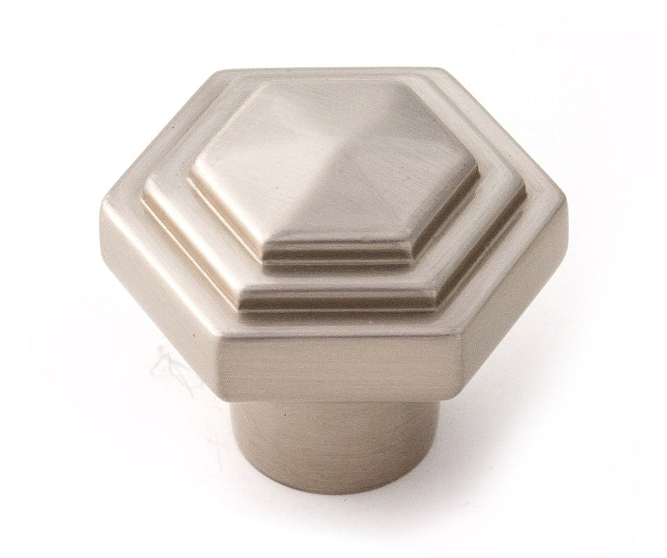 Alno A1535-SN: 1-1/4" Geometric Cabinet Knob - Satin Nickel