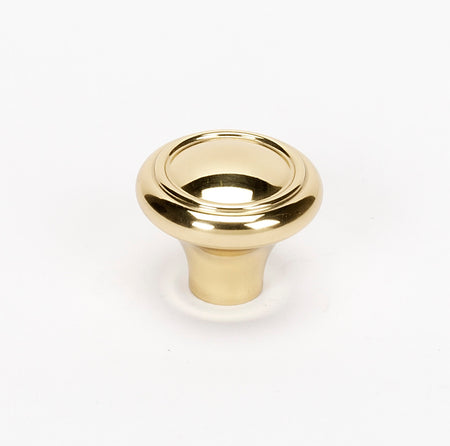 Alno A1561-PB/NL: 1-1/4" Classic Traditional Cabinet Knob - Unlacquered Brass