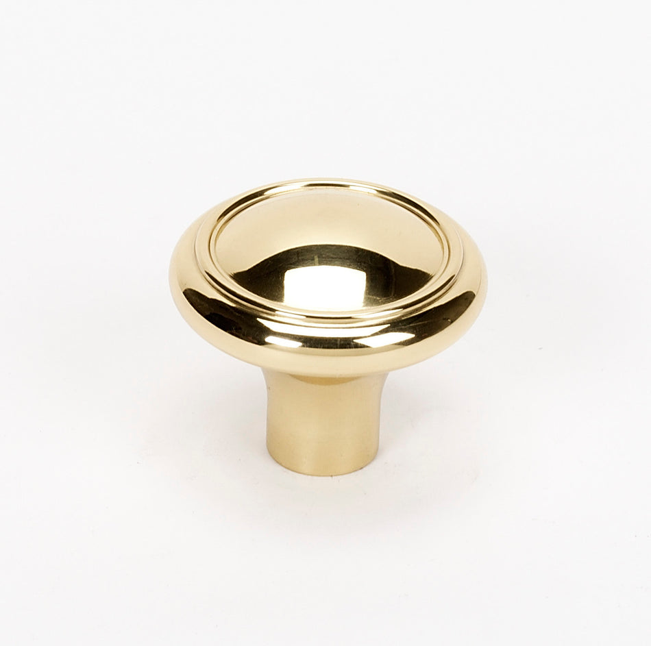 Alno A1562-PB/NL: 1-1/2" Classic Traditional Cabinet Knob - Unlacquered Brass