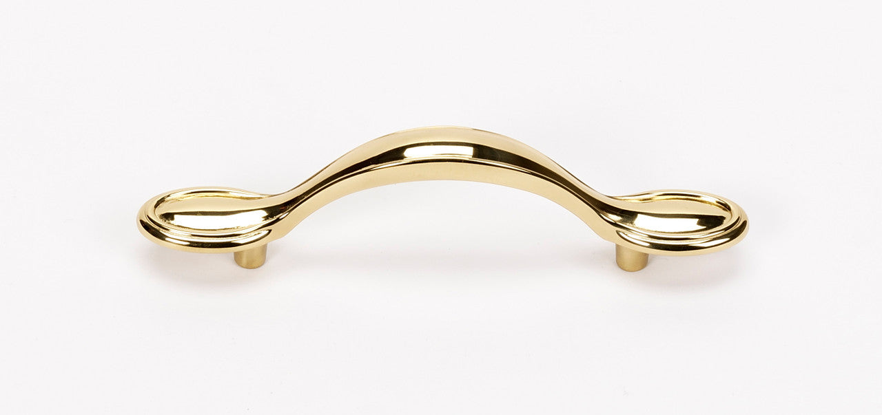 Alno A1566-3-PB/NL: 3" cc Classic Traditional Cabinet Pull - Unlacquered Brass