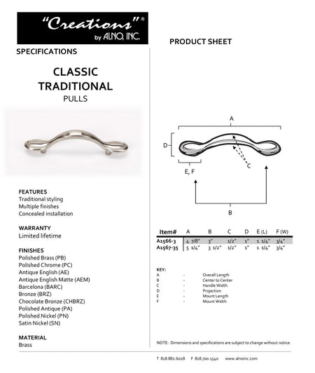 Specificaton Sheet