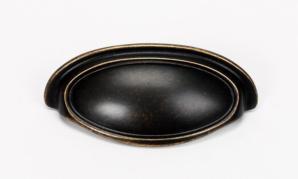 Alno A1571-35-BARC: 3-1/2" Classic Traditional Cup Cabinet Pull - Barcelona