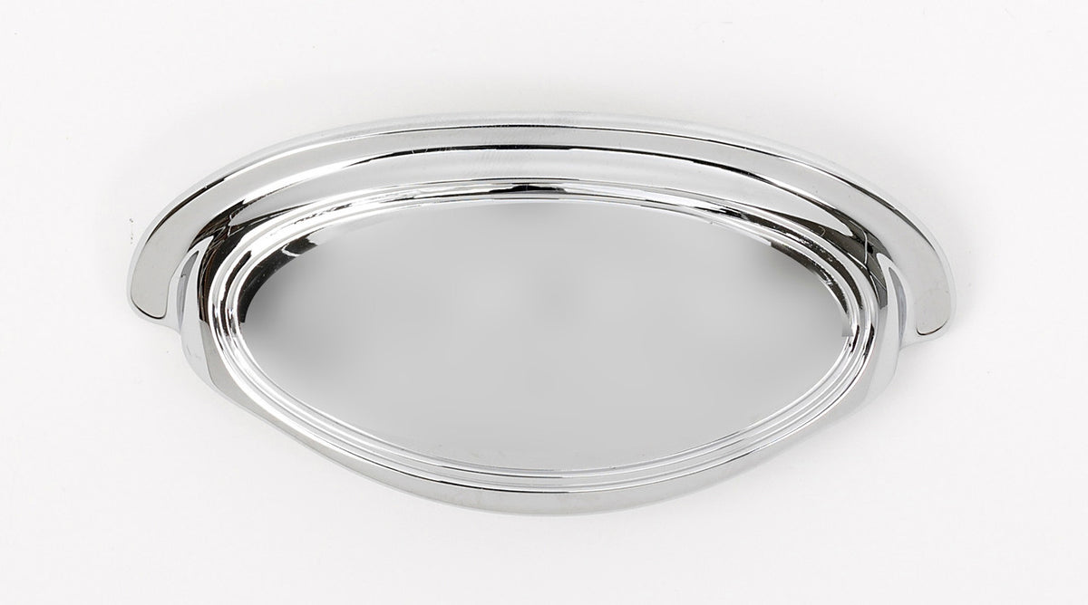 Alno A1571-35-PC: 3-1/2" Classic Traditional Cup Cabinet Pull - Polished Chrome