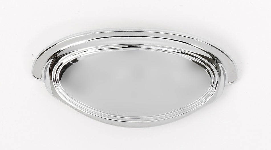 Alno A1571-35-PC: 3-1/2" Classic Traditional Cup Cabinet Pull - Polished Chrome