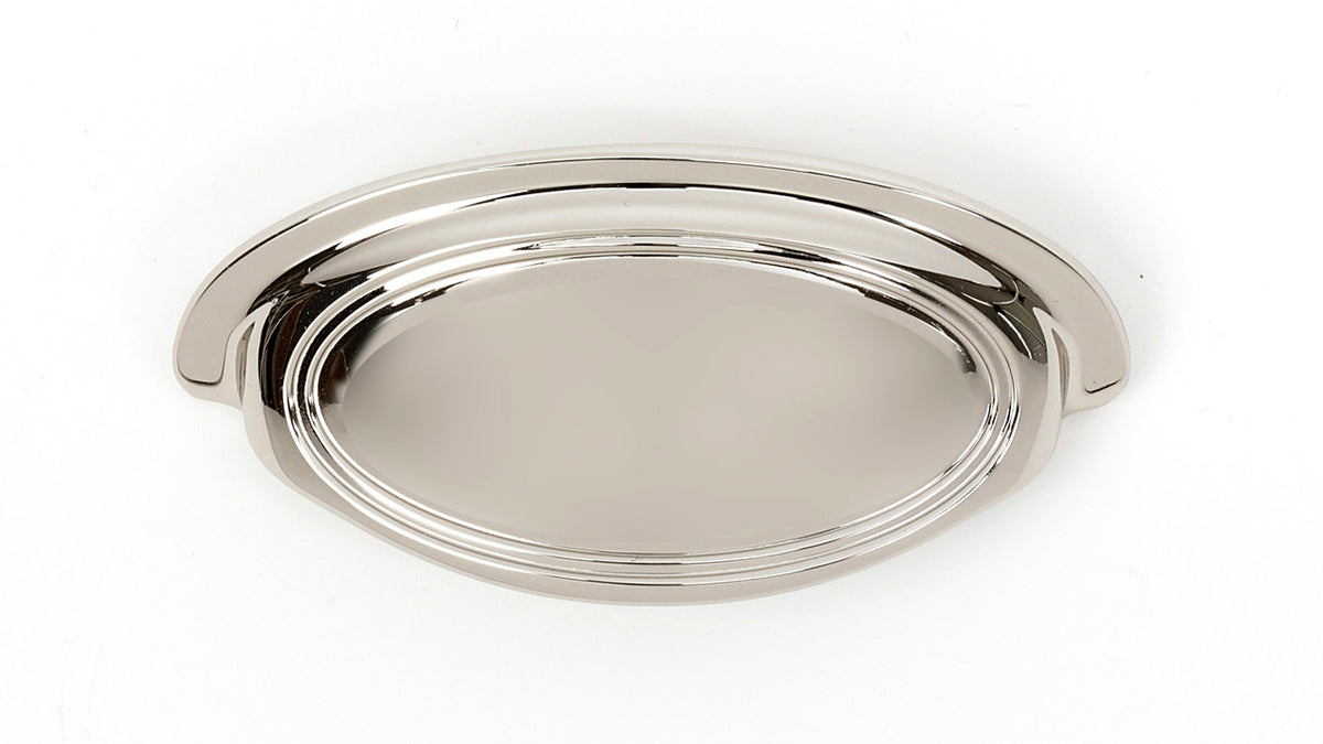 Alno A1571-35-PN: 3-1/2" Classic Traditional Cup Cabinet Pull - Polished Nickel