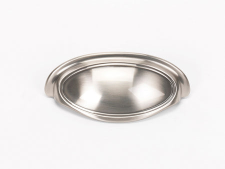 Alno A1571-35-SN: 3-1/2" Classic Traditional Cup Cabinet Pull - Satin Nickel