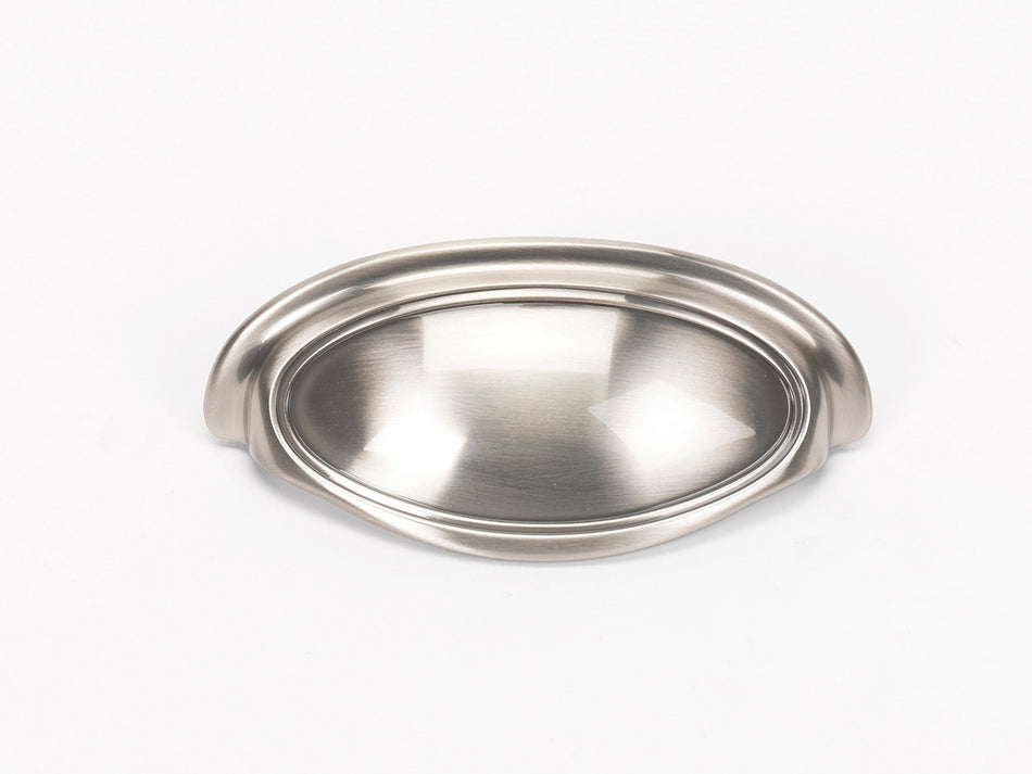 Alno A1571-35-SN: 3-1/2" Classic Traditional Cup Cabinet Pull - Satin Nickel