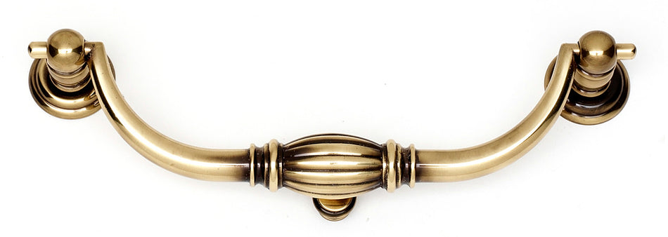 Alno A233-6-PA: 6" cc Tuscany Drop Bail Pull - Polished Antique