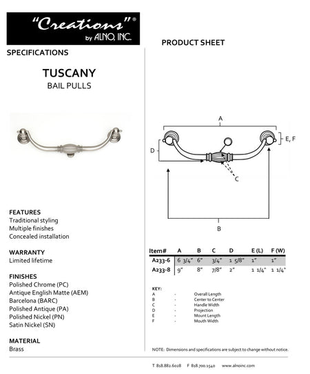 Specificaton Sheet